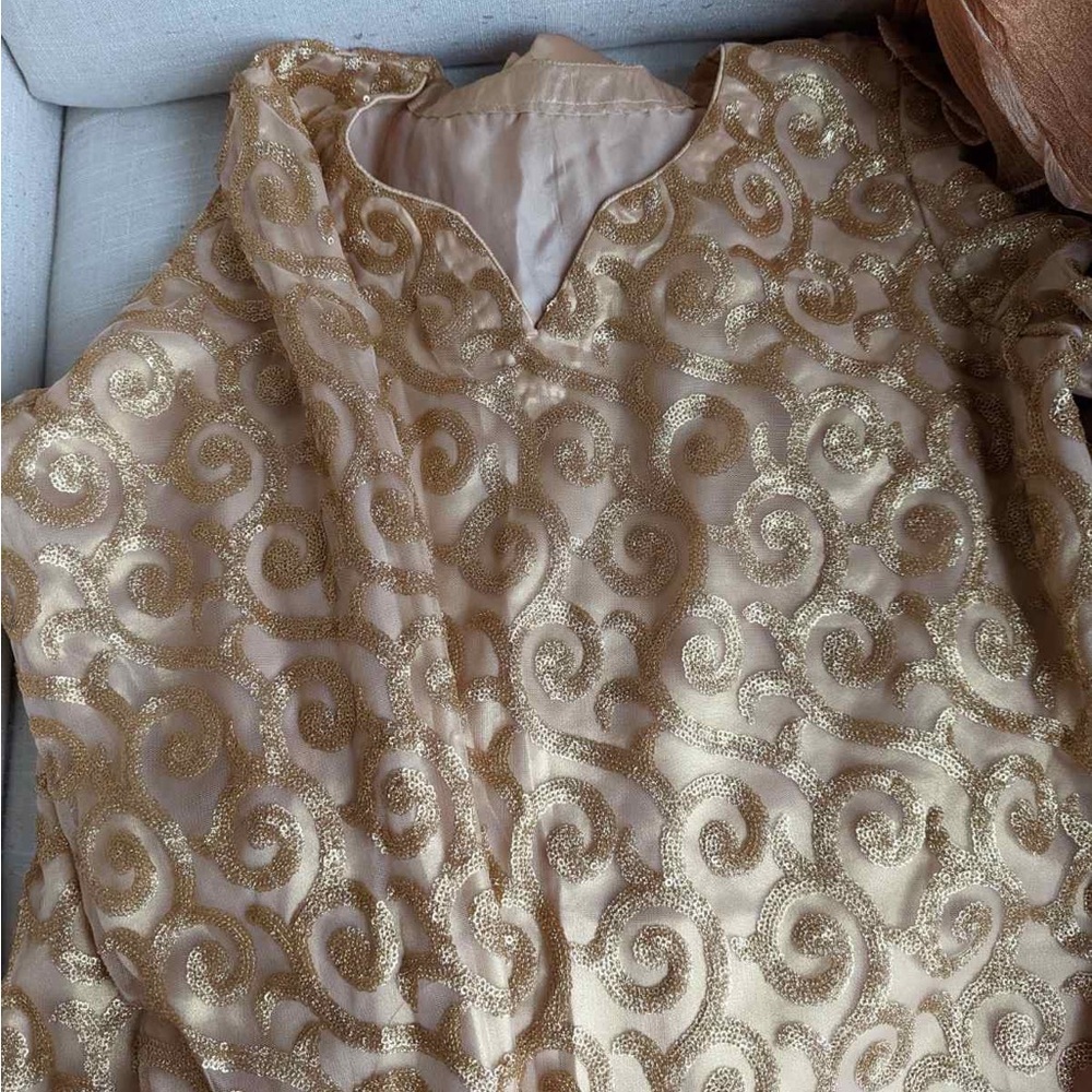 Peach color Indian kamiz kurta set